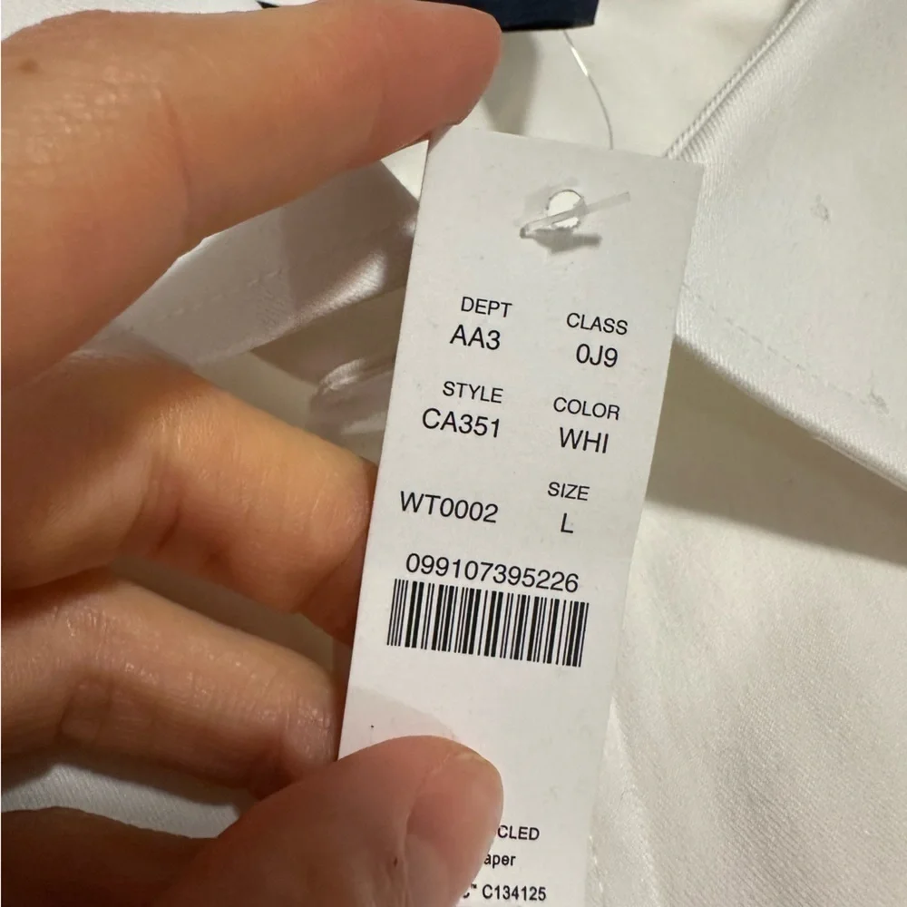 J crew white Slim Bowery performance stretch dress shirt with spread collar